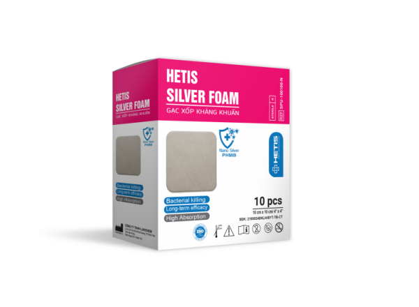 HETIS SILVER FOAM – ANTIBACTERIAL FOAM GAUZE