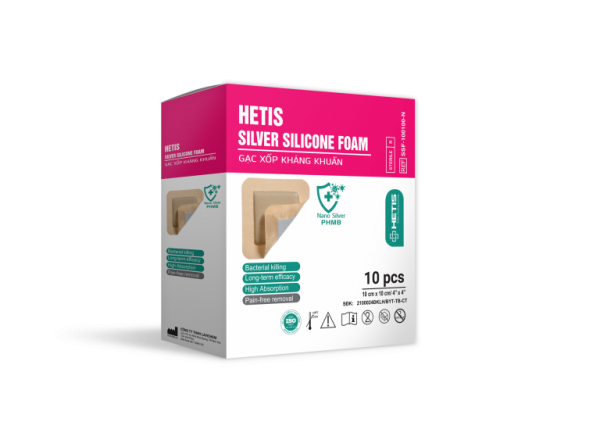 HETIS SILVER SILICONE FOAM – ANTIBACTERIAL FOAM GAUZE